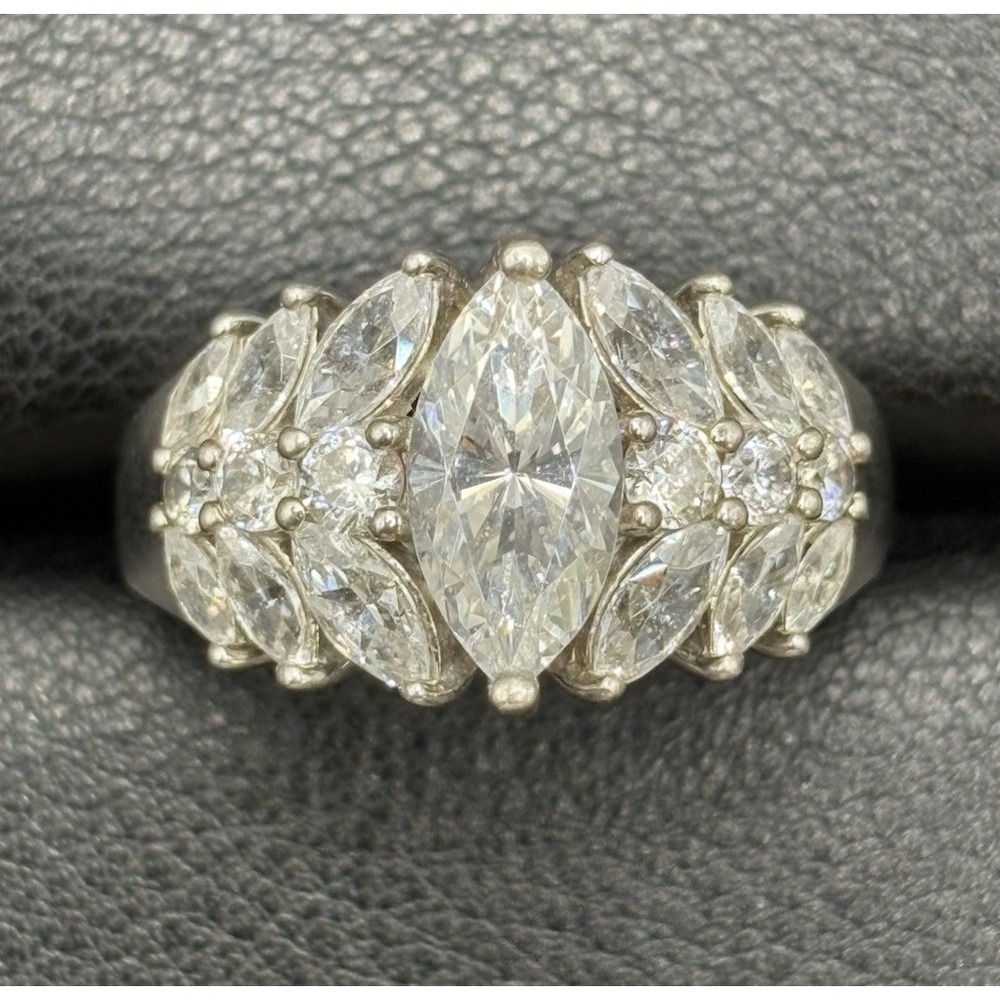 Vintage Sterling Silver Cubic Zirconia Ring 8 Grams Size 9.25 F9